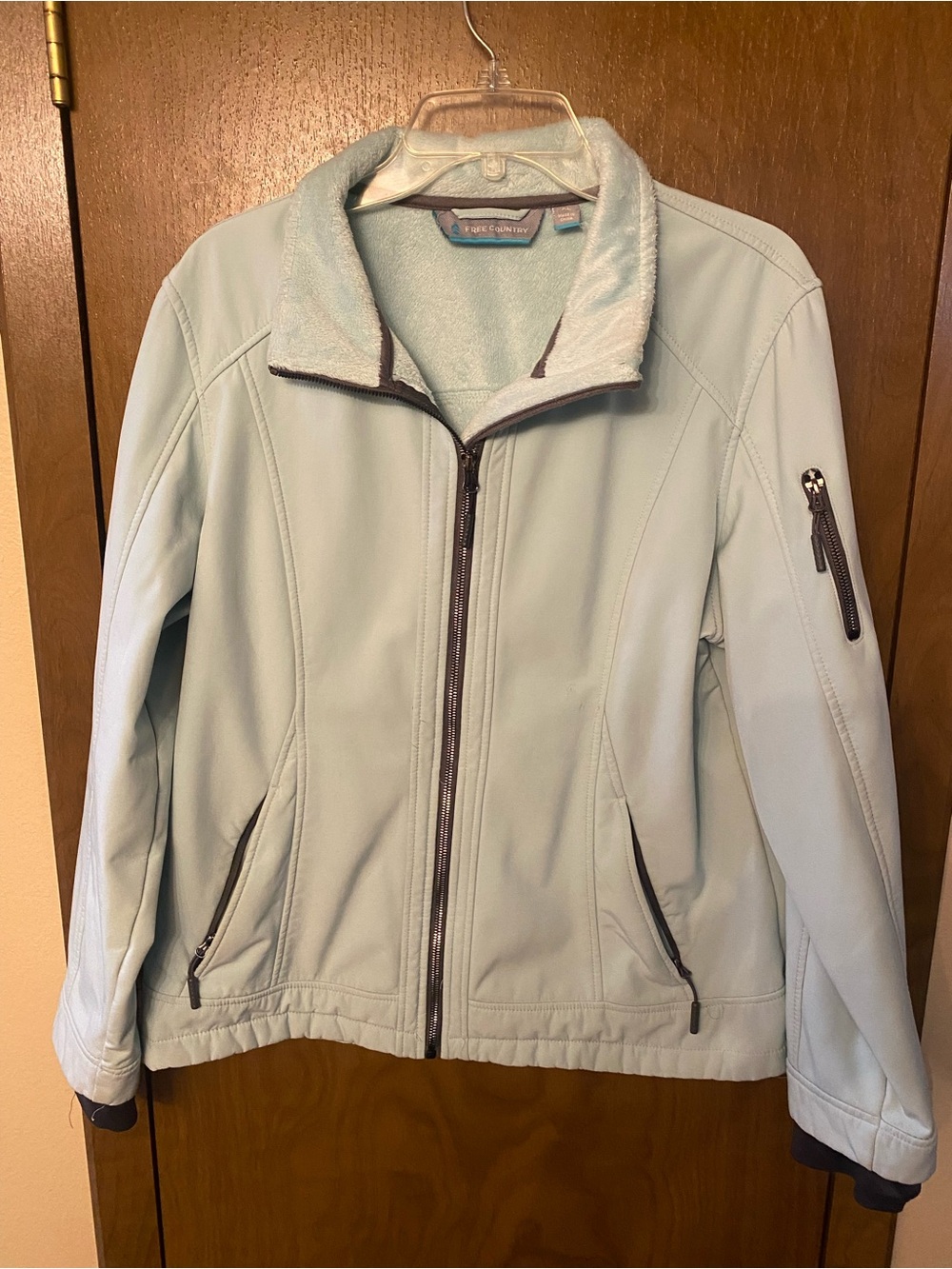 Free Country Pale Blue Softshell Utility Jacket